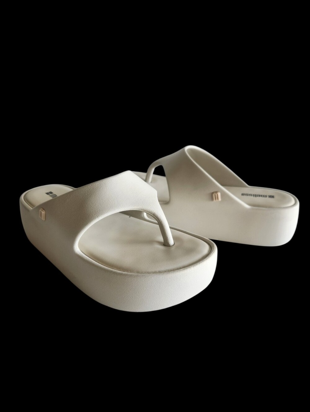 Melissa Free Platform Thong Sandals Slides Ivory Minimalist Womens Size 7